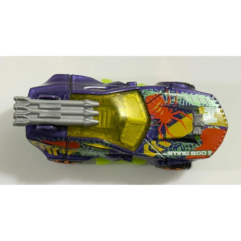 Hot Wheels Sting Rod II Kids 1:64 Purple Metallic Scorpion Missile Rack Toy Car